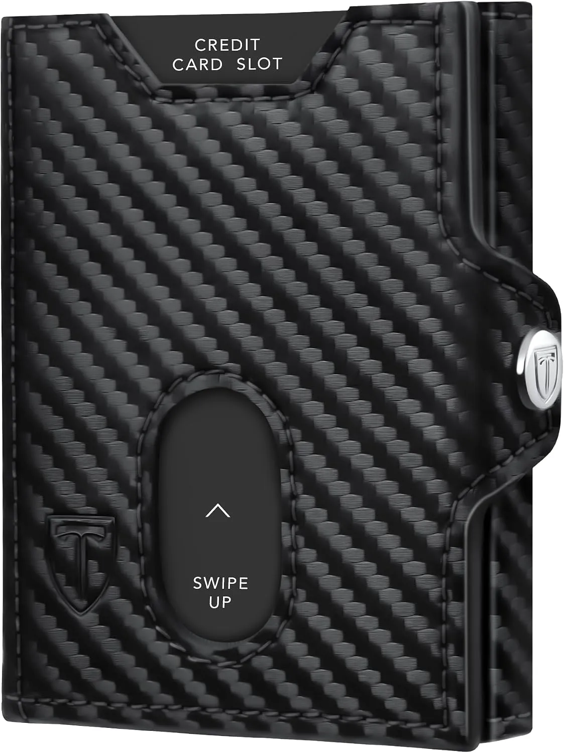 TETEON Geldbörse Herren | Slim Wallet mit Münzfach &amp;amp; RFID-Schutz | Portmonee Herren | Mini Kartenetui Kartenhalter Geldbeutel | Geschenke zum Vatertag | Carbon-Schwarz